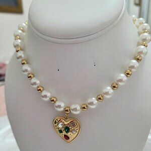 Stainless Steel 18K Gold Plated Zircon Heartz Necklaces